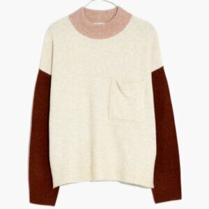Madewell Colorblock Mock Neck Sweater